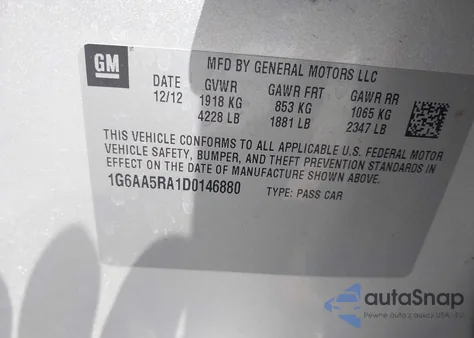 2013 Cadillac Ats Standard z USA, uszkodzony, nr VIN 1G6AA5RA1D0146880